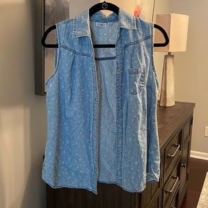 Cato denim button up vest